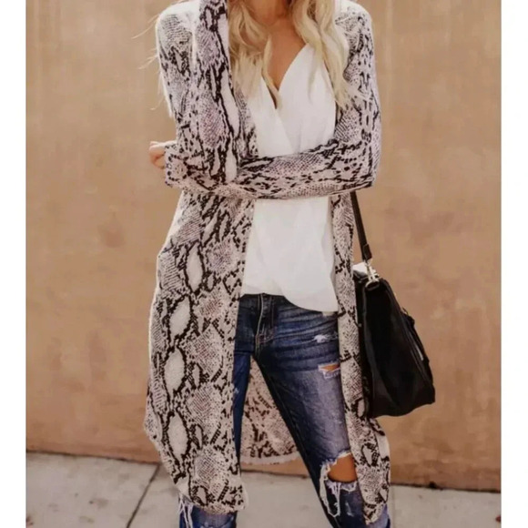 Hummingbird Womens Animal Print Long Sleeve Kimono Light Brown Size Medium-Large - Picture 13 of 13